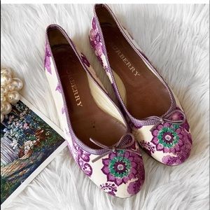 Burberry Purple Floral Woman’s Flats 6.5